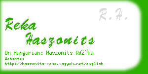 reka haszonits business card